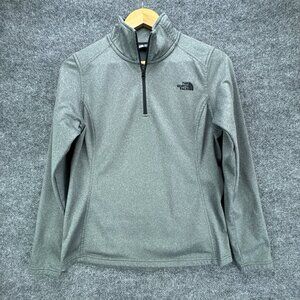 The North Face Tech Glacier Jacket Womens Medium 1/4 Zip Fleece Gray Active Fit
